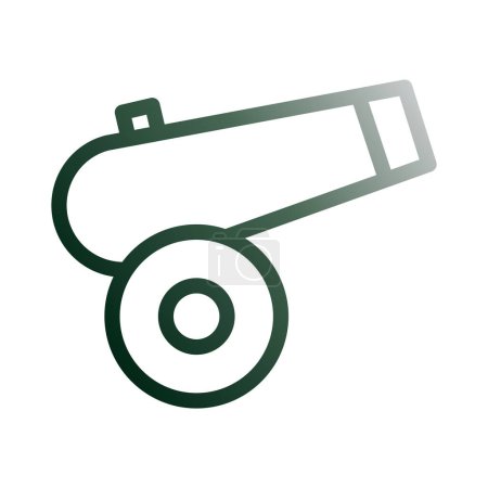 Kanonen-Symbol-Gradient grün weiß Stil militärische Illustration Vektor Armee Element und Symbol perfekt. Symbolzeichen aus moderner Sammlung für das Web.
