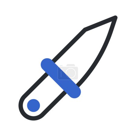 knife icon duotone grey blue style military illustration vector army element and symbol perfect. Icon sign from modern collection for web.