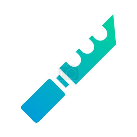 cuchillo icono sólido gradiente verde azul estilo militar ilustración vector ejército elemento y símbolo perfecto. Signo de icono de la colección moderna para la web.