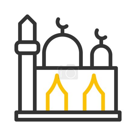 mosque icon duocolor grey yellow style ramadan illustration vector element and symbol perfect. Icon sign from modern collection for web.