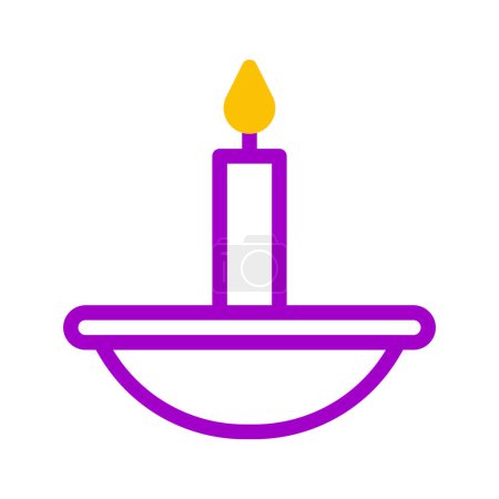 Ilustración de Candle icon duotone purple yellow style ramadan illustration vector element and symbol perfect. Icon sign from modern collection for web. - Imagen libre de derechos