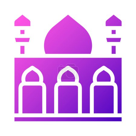 mosque icon solid gradient pink style ramadan illustration vector element and symbol perfect. Icon sign from modern collection for web.