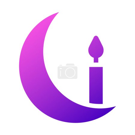 Ilustración de Candle icon solid gradient pink style ramadan illustration vector element and symbol perfect. Icon sign from modern collection for web. - Imagen libre de derechos