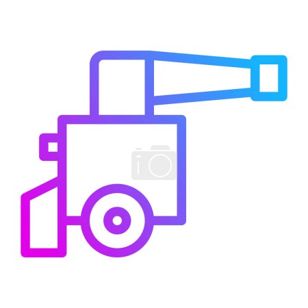 cannon icon gradient purple style military illustration vector army element and symbol perfect. Icon sign from modern collection for web.