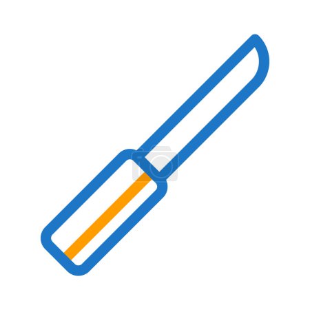 cuchillo icono duocolor azul naranja estilo militar ilustración vector ejército elemento y símbolo perfecto. Signo de icono de la colección moderna para la web.
