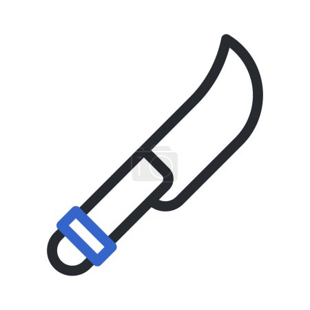 cuchillo icono estilo duocolor gris azul color militar ilustración vector ejército elemento y símbolo perfecto. Signo de icono de la colección moderna para la web.