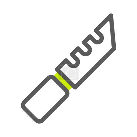 cuchillo icono duotone estilo gris vibrante verde color militar ilustración vector ejército elemento y símbolo perfecto. Signo de icono de la colección moderna para la web.