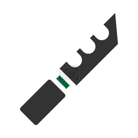 couteau icône style solide gris vert couleur illustration militaire vecteur armée élément et symbole parfait. Icône signe de la collection moderne pour le web.