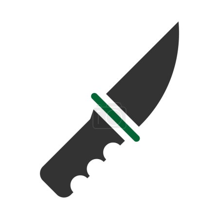 Illustration for Knife icon solid style grey green colour military illustration vector army element and symbol perfect. Icon sign from modern collection for web. - Royalty Free Image