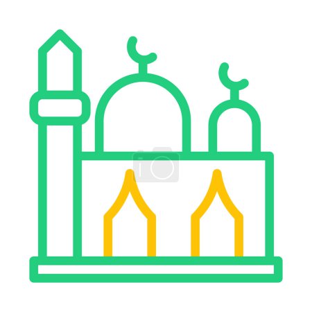 mosque icon duocolor green yellow style ramadan illustration vector element and symbol perfect. Icon sign from modern collection for web.