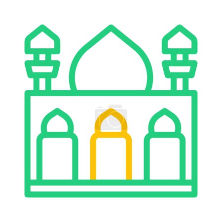 mosque icon duocolor green yellow style ramadan illustration vector element and symbol perfect. Icon sign from modern collection for web.