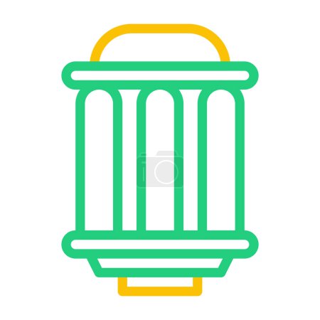 Laterne Symbol duocolor grün gelb Stil Ramadan Illustration Vektorelement und Symbol perfekt. Symbolzeichen aus moderner Sammlung für das Web.