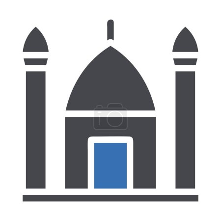 Moschee-Symbol soliden graublauen Stil Ramadan Illustration Vektorelement und Symbol perfekt. Symbolzeichen aus moderner Sammlung für das Web.