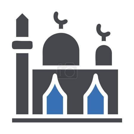 mosque icon solid grey blue style ramadan illustration vector element and symbol perfect. Icon sign from modern collection for web.