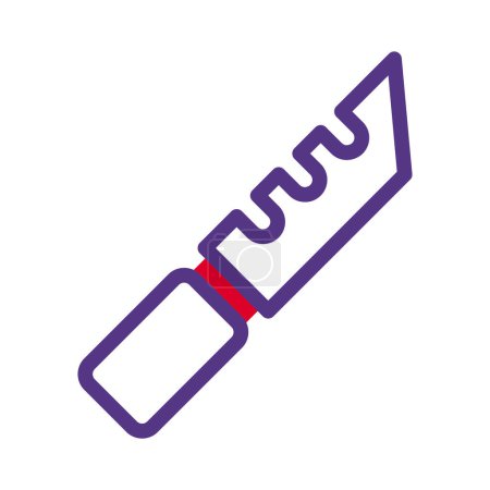 cuchillo icono duotono estilo duotono rojo púrpura color militar ilustración vector ejército elemento y símbolo perfecto. Signo de icono de la colección moderna para la web.