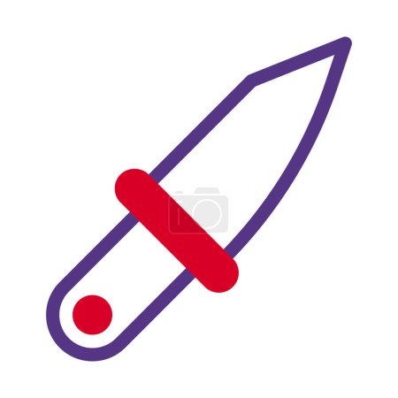 Illustration for Knife icon duotone style duotone red purple colour military illustration vector army element and symbol perfect. Icon sign from modern collection for web. - Royalty Free Image