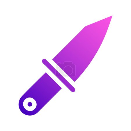 cuchillo icono estilo sólido gradiente púrpura rosa color militar ilustración vector ejército elemento y símbolo perfecto. Signo de icono de la colección moderna para la web.