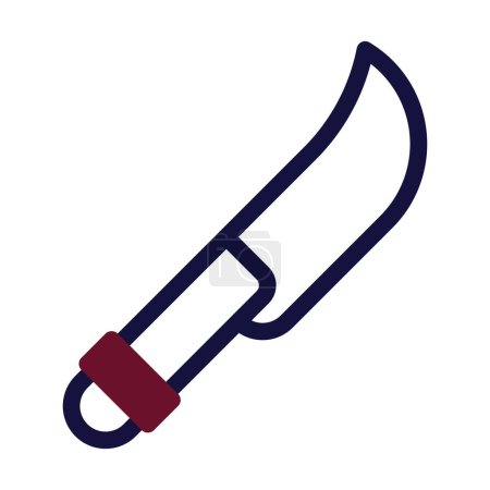 Illustration for Knife icon duotone maroon navy colour military illustration vector army element and symbol perfect. Icon sign from modern collection for web. - Royalty Free Image