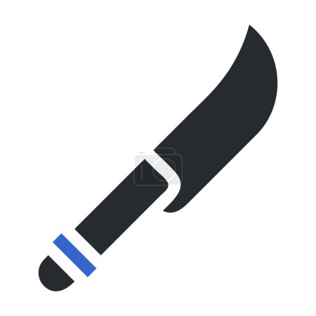 cuchillo icono gris sólido azul ilustración militar vector ejército elemento y símbolo perfecto. Signo de icono de la colección moderna para la web.