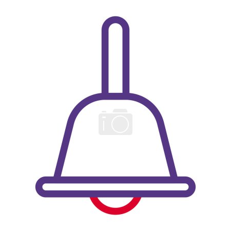 Illustration for Bell icon duocolor red purple colour easter illustration vector element and symbol perfect. Icon sign from modern collection for web. - Royalty Free Image