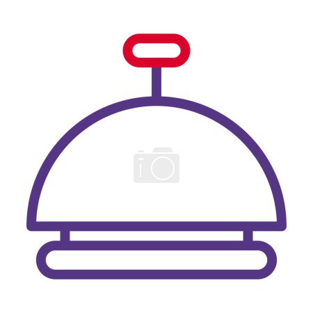 Illustration for Bell icon duocolor red purple colour easter illustration vector element and symbol perfect. Icon sign from modern collection for web. - Royalty Free Image