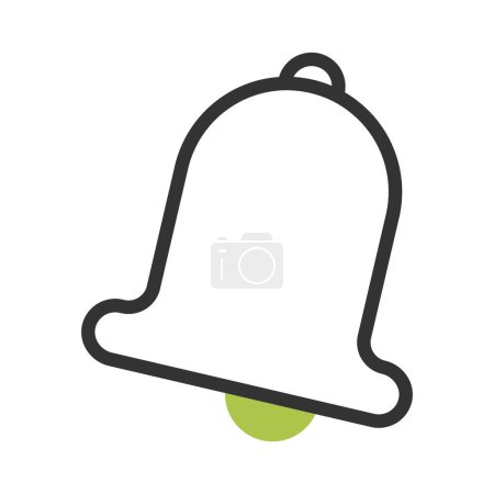 Illustration for Bell icon duotone grey green colour easter illustration vector element and symbol perfect. Icon sign from modern collection for web. - Royalty Free Image