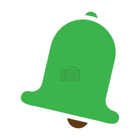 Illustration for Bell icon solid green brown colour easter illustration vector element and symbol perfect. Icon sign from modern collection for web. - Royalty Free Image