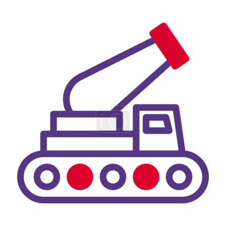 cannon icon duotone red purple colour military vector army element and symbol perfect.