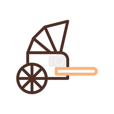 Illustration for Rickshaw icon duocolor brown colour style chinese new year vector element and symbol perfect. - Royalty Free Image