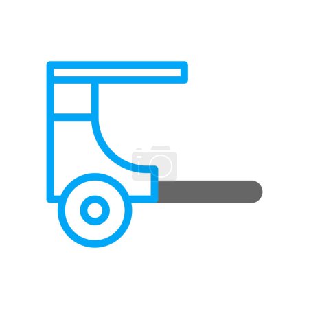 Illustration for Rickshaw icon duotone blue grey colour style chinese new year vector element and symbol perfect. - Royalty Free Image