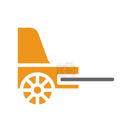Rickshaw icône style solide orange gris couleur chinoise nouvel an vecteur élément et symbole parfait.