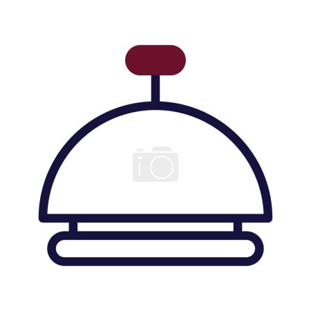 Illustration for Bell icon duotone maroon navy colour easter illustration vector element and symbol perfect. - Royalty Free Image