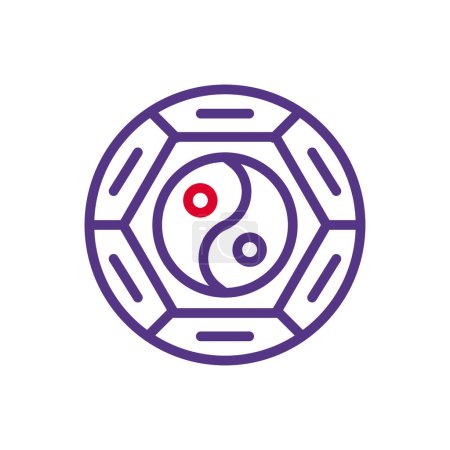 Ilustración de Icono de Yin y yang duocolor rojo púrpura color chino nuevo elemento vectorial año y símbolo perfecto. - Imagen libre de derechos