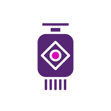 Illustration for Lantern icon solid purple pink colour chinese new year vector element and symbol perfect. - Royalty Free Image