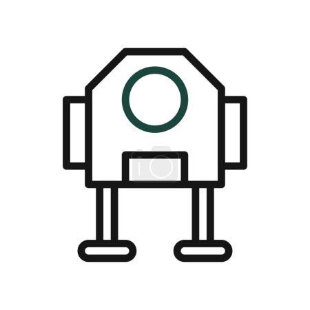 Téléchargez les illustrations : Robot icône duocolor vert noir couleur univers vecteur élément et symbole parfait. - en licence libre de droit