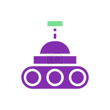 Téléchargez les illustrations : Robot icône solide violet vert couleur univers vecteur élément et symbole parfait. - en licence libre de droit