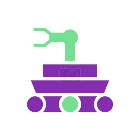 Téléchargez les illustrations : Robot icône solide violet vert couleur univers vecteur élément et symbole parfait. - en licence libre de droit