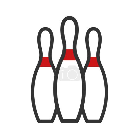 Bowling-Symbol Duotone rot schwarz Farbe Sport Illustration Vektorelement und Symbol perfekt.