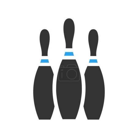 Bowling-Symbol einfarbig blau schwarz Farbe Sport Illustration Vektorelement und Symbol perfekt.