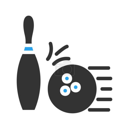 Bowling-Symbol einfarbig blau schwarz Farbe Sport Illustration Vektorelement und Symbol perfekt.