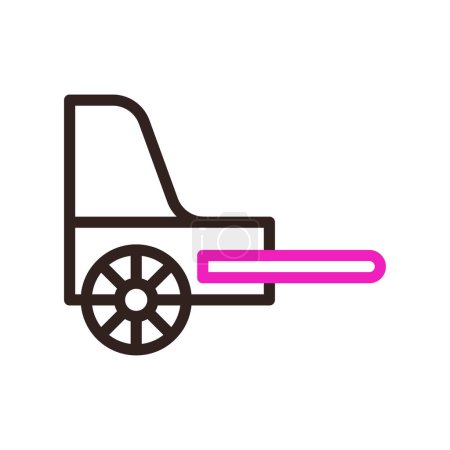 Illustration for Rickshaw icon duocolor pink black colour chinese new year vector element and symbol perfect. - Royalty Free Image