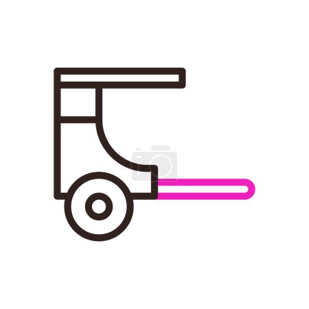 Illustration for Rickshaw icon duocolor pink black colour chinese new year vector element and symbol perfect. - Royalty Free Image