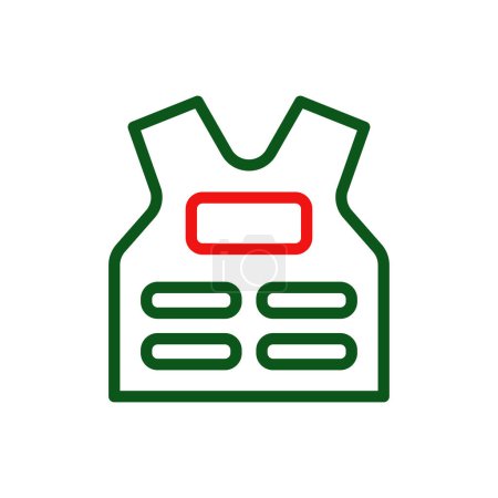 Illustration for Body Armor icon duocolor green red colour military vector army element and symbol perfect. - Royalty Free Image