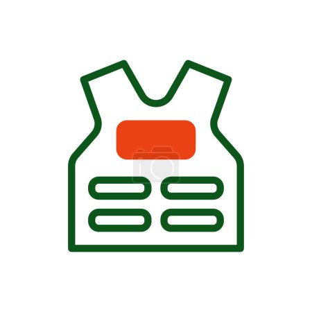 Illustration for Body Armor icon duotone green orange colour military vector army element and symbol perfect. - Royalty Free Image