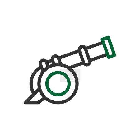 Cannon icon duocolor grey green colour military vector army element and symbol perfect.