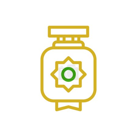 Illustration for Lantern icon duocolor green yellow colour chinese new year vector element and symbol perfect. - Royalty Free Image