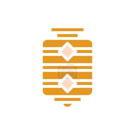 Illustration for Lantern icon solid orange yellow colour chinese new year vector element and symbol perfect. - Royalty Free Image