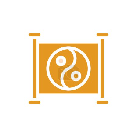 Ilustración de Icono de Yin y yang sólido naranja amarillo color chino nuevo año vector elemento y símbolo perfecto. - Imagen libre de derechos