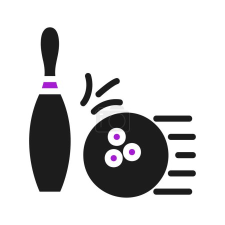 Bowling-Symbol solide lila schwarz Sport Illustration Vektorelement und Symbol perfekt.