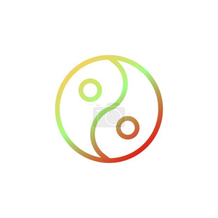 Ilustración de Yin y yang icono gradiente amarillo verde rojo color chino nuevo año vector elemento y símbolo perfecto. - Imagen libre de derechos